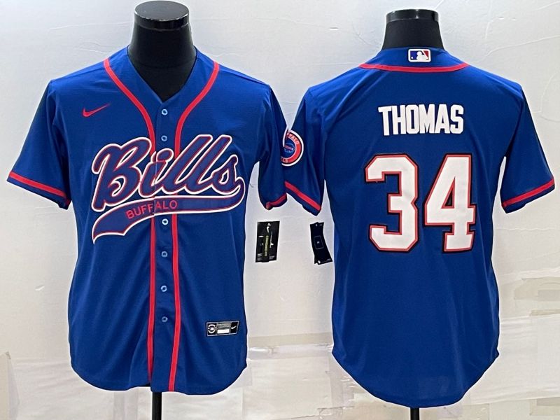 Men Buffalo Bills #34 Thomas Blue 2022 Nike Co branded NFL Jerseys->washington redskins->NFL Jersey